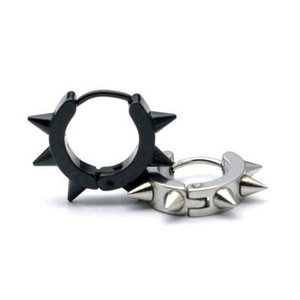 Pendientes de diente de lobo de acero inoxidable policromático médico de estilo Punk, diente de <span class=keywords><strong>sierra</strong></span> Huggie para niños o niñas - Product Image 2