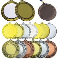 Médaille blanche de sublimation sportive personnalisée du fabricant avec autocollant d'impression