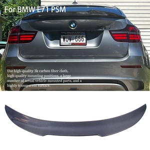 For E71 PSM Style Carbon Fiber <b>Rear</b> <b>Spoiler</b> Trunk Wing 2007-2014 - Product Image 1