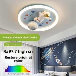 Plafonnier LED créatif pour enfants, thème astronaute, en fer, avec contrôle Tmall Genie, protection oculaire, variation de trois couleurs, CRI - Product Image 2