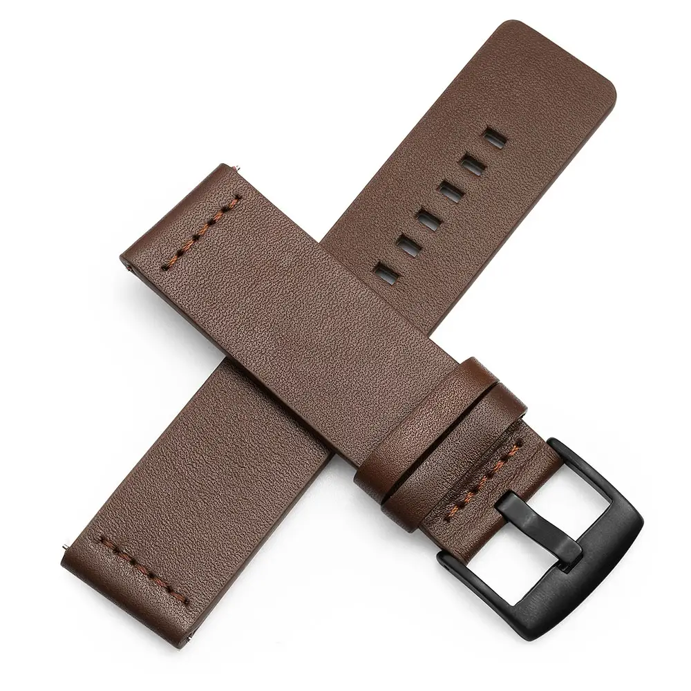 18mm 24mm Leather Watch band Strap for Samsung Galaxy Watch Active2 42 46mm Gear S3 20mm 22mm watch band