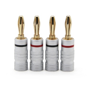 Konektor Banana Plug 4mm Berlapis Emas 24k Kabel <span class=keywords><strong>Audio</strong></span> HIFI Jack Banana Male Plug BC Tembaga Berpelindung Cangkang Aluminium Steker Speaker - Product Image 2