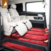 Ensemble complet de tapis de sol de voiture en cachemire rouge imperméable et antidérapant de luxe, 10 pièces, pour 7 places, Benz Classe V W447 VITO V250L V260L