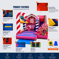 Casa Inflable Navideña Ceyu con Tobogán, Decoración de Santa Claus, Bastones de Caramelo y Muñeco de Nieve, Diversión Invernal para Jardín y Exteriores