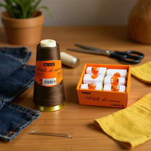 Filo da Cucito Ilan 2750 M Giallo Denim Scuro 38 Colori Confezione da 12 Pezzi - Product Image 2