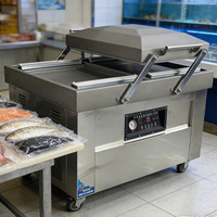 Machine d'emballage alimentaire sous vide à double chambre 600PD pour marché agricole, scelleuse commerciale universelle pour produits chimiques et alimentaires