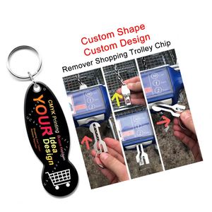 Europe German Shopping Trolley Chips Custom Design Metal Shopping Trolley Remover Token <b>Key</b> <b>Ring</b> - Product Image 1