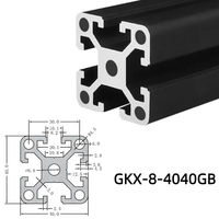 Profilés en aluminium robustes 4040, fabrication de profilés en aluminium anodisé noir, rail de guidage en aluminium extrudé, profilés en aluminium 40*40 4040