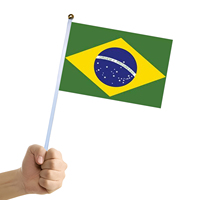 Brasilien-Flagge 2026 Fan-Flagge 100% Polyester Maßgefertigte Brasilien-Flagge Umhängeflagge Handgehaltene Brasilianische Flagge Individuell Bedruckt für Outdoor-Veranstaltungen