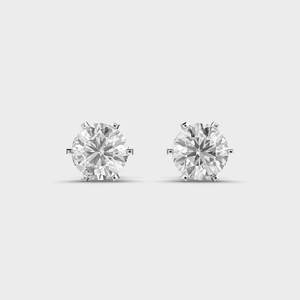 Round Brilliant Diamond <b>Stud</b> <b>Earrings</b> 925 Sterling <b>Silver</b> Stylish Fine Jewelry for Bridal Party and Daily Wear - Product Image 4