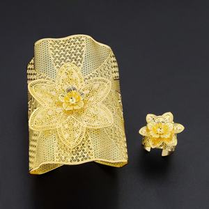 Jxx Luxury Women's Jewelry <b>Set</b> 24K <b>Gold</b> Plated Beautiful Fashion Design for Wedding Party Engagement - Product Image 1