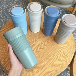 Seaygift Logo d'entreprise personnalisé 420ml en acier inoxydable thermos sous vide gobelet à café tasses avec infuseur à thé - Product Image 1