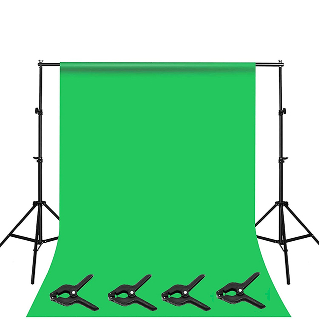 2.6*3m T-Shaped Photo Studio Photography Background Kit Green with Support Stand Crossbar Bracket for Product Photography