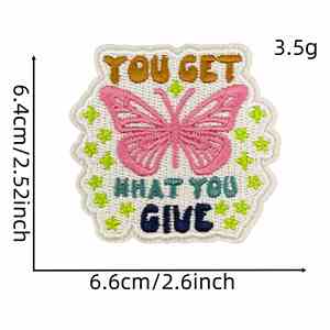 Nouveau Patch Brodé Coloré de Dessins Animés avec Message d'Encouragement en Anglais pour Vêtements - Product Image 4