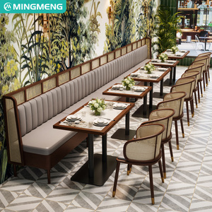 Commercial <strong>Pub</strong> Restaurant Booth Sofa <strong>and</strong> Customize Restaurant <strong>Table</strong> Chairs Set Wood Leather Furniture for Cafe Hotel - Product Image 6