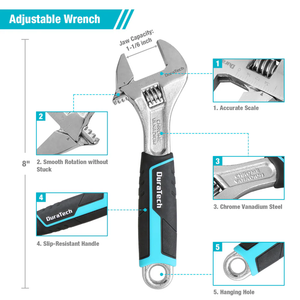 Duratech 8-mảnh Kìm thiết lập cao cấp Cr-V/Cr-Ni xây dựng tay-powered với cán Pouch OEM tùy biến hỗ trợ - Product Image 4