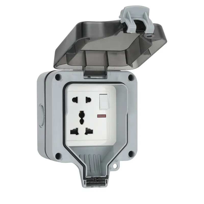 Waterproof 16A 1/2Gang Storm Switched Socket Double IP66 Outdoor Use UK Plug 