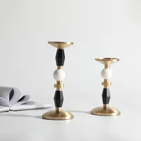 Centro de mesa de metal, centro de mesa, candelabro, decoración, negro, dorado