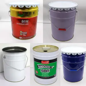 Customized 5 Gallon Bucket 20 Liter Iron Drum Barrel Container Metal Empty Paint Chemical Pail Bucket With Lid