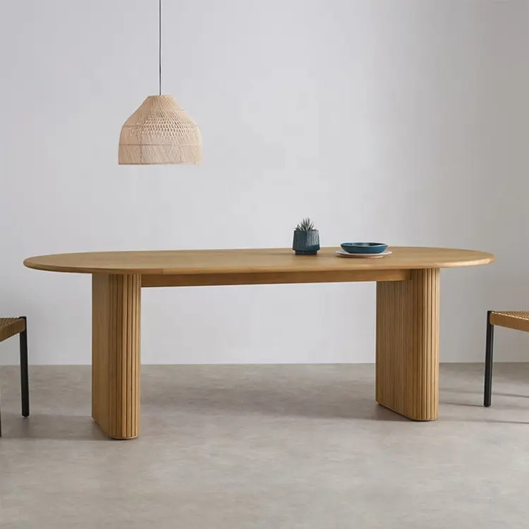 Мебель для столовой из массива дерева обеденный стол в нордическом стиле деревянный овальный стол