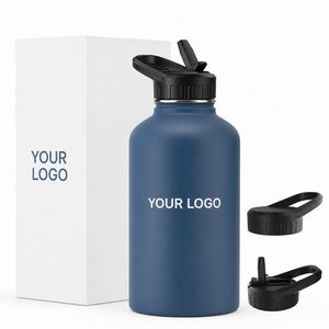 Gourde isotherme personnalisée en acier inoxydable de 64 onces (demi-gallon) avec logo personnalisé pour le camping - Product Image 1