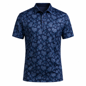 Polo de golf personnalisé pour homme, imprimé floral, performance, imprimé intégral, respirant, extensible, séchage rapide, OEM ODM, marque privée - Product Image 5
