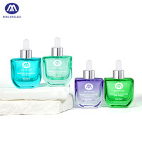 Cône ovale irrégulier 30ml corps huile essentielle sérum bouteille givré personnalisé rose carré ambre oeil verre flacon compte-gouttes fabricants