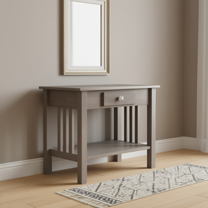 Tavolo Console Accent Stafford Grigio Ostrica in Legno Massello, Design Moderno per Arredamento Soggiorno - Product Image 2