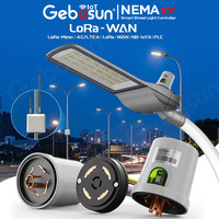 Controlador de Luz de Calle Inalámbrico GEBOSUN Lora Wan con Atenuador PWM 0-10v, Sensor para Dispositivos IoT, Enchufe NEMA, Control Remoto