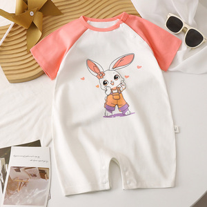 <span class=keywords><strong>Combinaison</strong></span> pour bébé 100% coton à manches courtes avec fermeture à pression, douce, pour nouveau-nés, garçons et filles, imprimé de dessins animés, <span class=keywords><strong>combinaison</strong></span> d'été pour nouveau-nés - Product Image 3