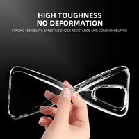 Coque de téléphone transparente en TPU Vmax pour iPhone 15 14 13 12 11 Pro Max, coque souple pour iPhone X XS XR 8 7 Plus SE 2, coque arrière flexible