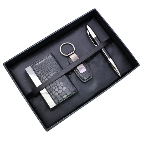 Personalized leather corporate gift set