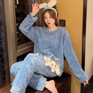 <span class=keywords><strong>ชุด</strong></span>นอนผู้หญิงผ้าแจ็คการ์ดไซส์ใหญ่พิเศษ115.00<span class=keywords><strong>ก</strong></span><span class=keywords><strong>ก</strong></span>. <span class=keywords><strong>ก</strong></span>างเกงขายาว<span class=keywords><strong>แขน</strong></span><span class=keywords><strong>ยาว</strong></span>ลายการ์ตูนหวานสำหรับฤดูหนาว - Product Image 3