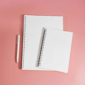 Stocked A4 A5 Size White Paper Cover Sublimation Blanks Customized Colors 360 Lay-Flat Spiral <b>Notebook</b> Journal - Product Image 2