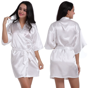 Albornoz de satén para mujer de alta calidad, Kimono cómodo de poliéster, capa de peluquería para SALÓN DE Spa, bata de pelo de seda - Product Image 5