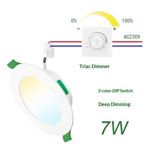 Downlight <span class=keywords><strong>LED</strong></span> Regulable 3CCT con Certificación CE, Luz de Techo Empotrada Antideslumbrante, Recorte de 100 mm para Oficina, Hotel, Comercial - Product Image 1