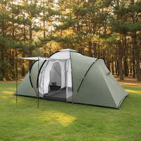 Tente de luxe à deux étages pour 4 à 6 personnes, idéale pour le camping familial et la randonnée en plein air, avec des poteaux en fibre de verre à armature droite
