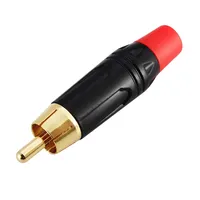 Conectores RCA, Adaptador de Cable Coaxial, Conector de Audio Dorado Macho sin Soldadura, Conector de Altavoz, Sonido Musical