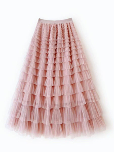 2026 women's new fashion slim <b>mesh</b> pleated <b>skirt</b> casual daily cake print spring/summer half <b>skirt</b> - Product Image 3