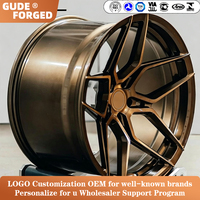 Jantes en alliage forgées monobloc GUDE, finition bronze antique brossé, sur mesure, compatibles BMW SF90 Audi, concaves, 19, 20, 21, 22 pouces.