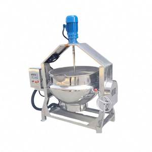 Marmite de cuisson professionnelle à agitation et chauffage électrique, type chaudière à double enveloppe, pour confiture de fruits, tomates, snacks aux cacahuètes et préparations sucrées - Product Image 3