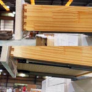 Nouvel arrivage Vente en gros d'armoires de cuisine à joint en queue d'aronde en bois massif MDF blanc avec tiroirs à glissière à fermeture en douceur DTC - Product Image 3