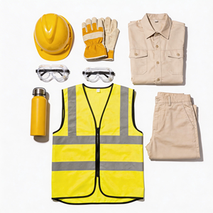 Ensemble cadeau promotionnel avec logo personnalisé, lunettes de sécurité, casque, gants, vêtements de travail pour la sécurité au travail, sécurité des employés - Product Image 1