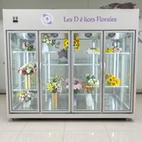 Vitrine commerciale de fleurs réfrigérées avec contrôle de l'humidité et de la lumière à température unique