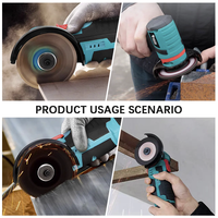 Mini meuleuse d'angle électrique DIY sans fil 12V avec batterie au lithium, interrupteur coulissant 76mm, machine de polissage et de découpe, moteur sans balais