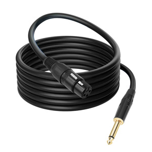 工厂 OEM 6.35 毫米 TS 单声道镀金插头转 XLR 3 针公/母音频线双屏蔽，适用于麦克风、扬声器、扩音器 - Product Image 2