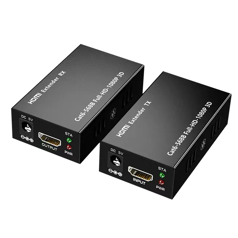 HDMI 호환 익스텐더 Cat5e 고양이 6 이더넷 IP TCP 신호 HDMI to LAN 변환기 1080p 3D HDMI 송신기 수신기 TX RX 60M