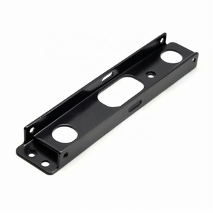 OEM Precision Laser Cutting CNC Bending Metal Parts <b>Black</b> Steel Fabricated Fixing <b>Bracket</b> Small Mounting Connector Plate - Product Image 1