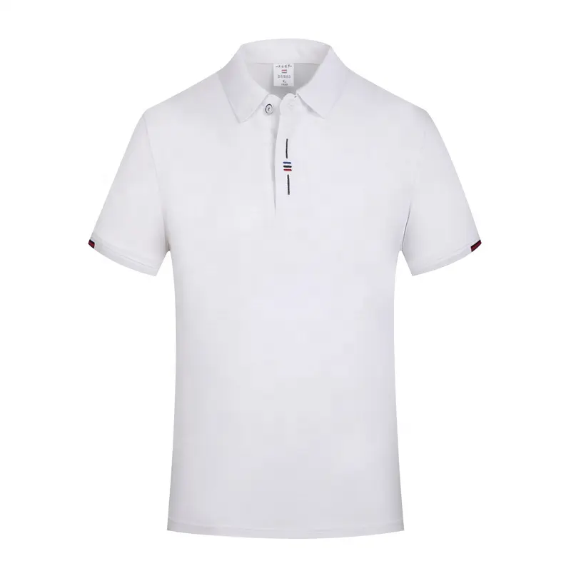 Camiseta de algodón puro para hombre, polo de secado rápido, personalizado, color blanco