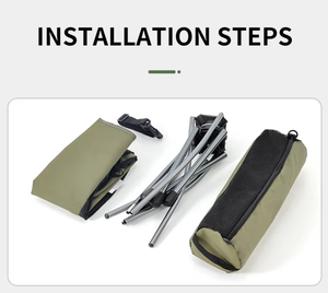 Chaise pliante en alliage d'aluminium pivotante à 360 degrés, chaise pliante portable en métal pour le camping - Product Image 2